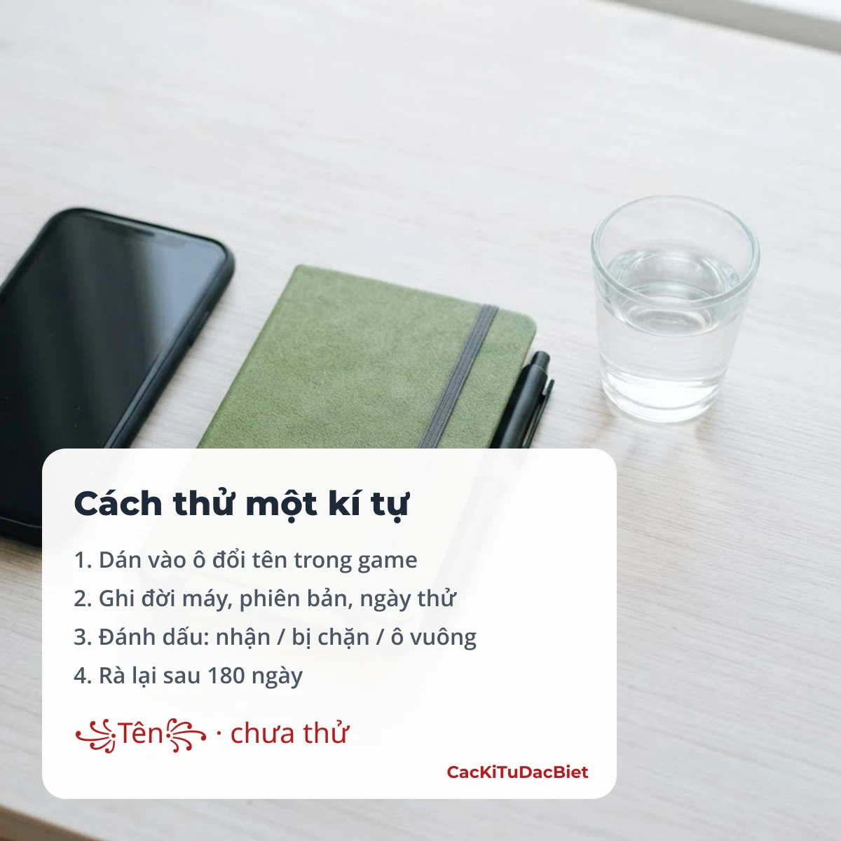 Quy trình kiểm chứng kí tự của CacKiTuDacBiet: dán, ghi máy và phiên bản, đánh dấu kết quả