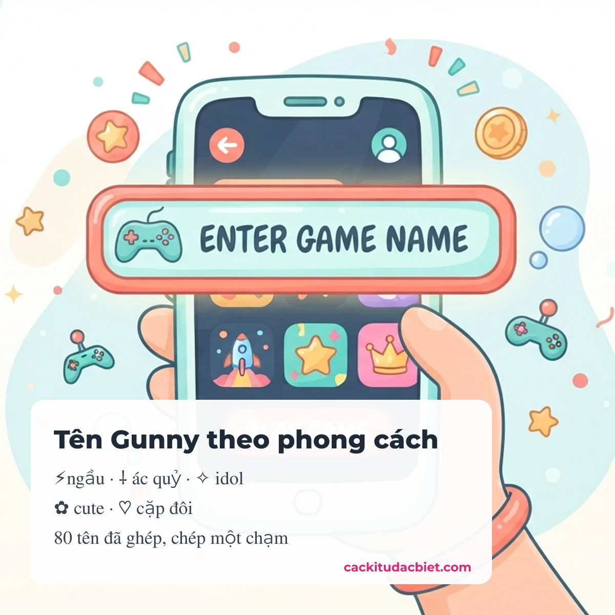 Tên Gunny kí tự đặc biệt theo phong cách ngầu, ác quỷ, idol, cute