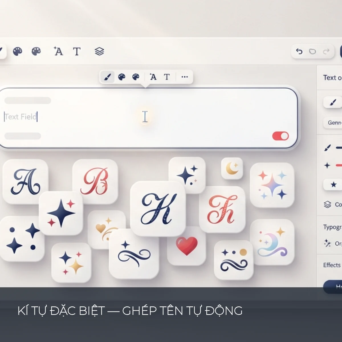 Kí tự đặc biệt ghép tên tự động, công cụ chép nhanh