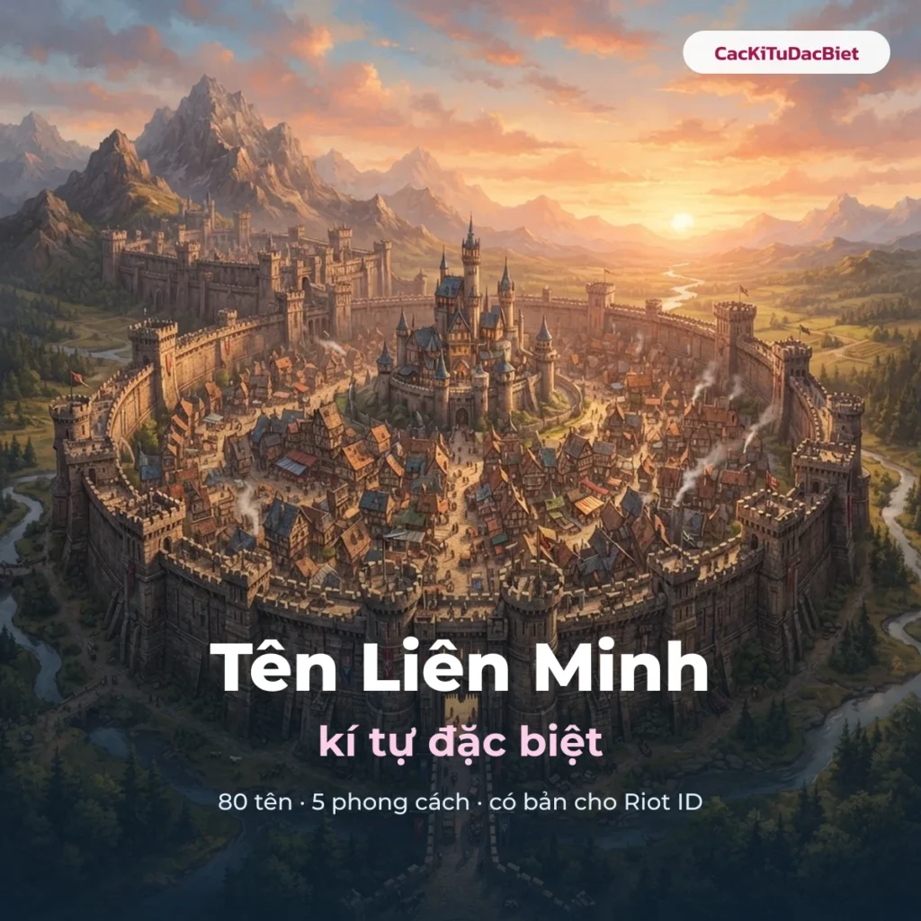 Tên Liên Minh kí tự đặc biệt